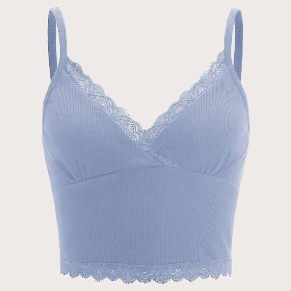 Lace Cropped Cami Style Tank Top
